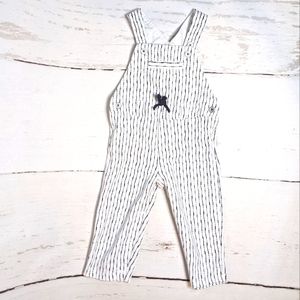 FIRST IMPRESSIONS WHITE/BLACK STRIPES OVERALLS